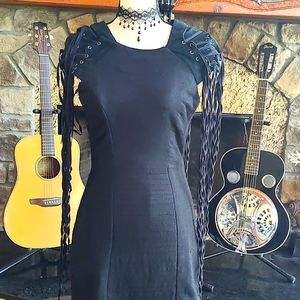 Cameo Dolls Kill Leather and Linen Dress XS